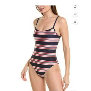 La Blanca Women's Standard Lingerie One Piece Swimsuit  Indigo Sailor Stripe 12